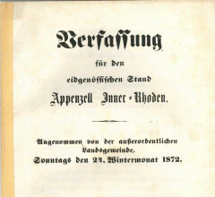 Rechtserlasse des Kantons Appenzell I.Rh. (ab 1803)